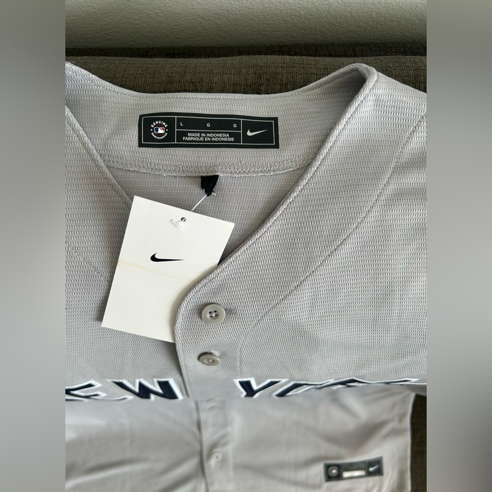 Nike Authentic New York Yankees Derek Jeter #2 Gray MLB Jersey Men’s Sz: L - Picture 6 of 8